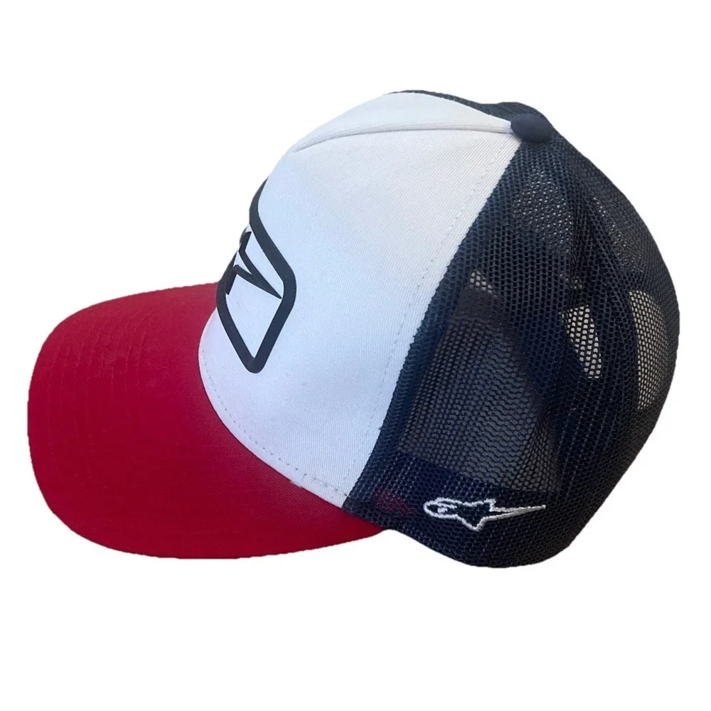 Retro Alpine Stars Trucker Hat Red White And Blue Snap Back